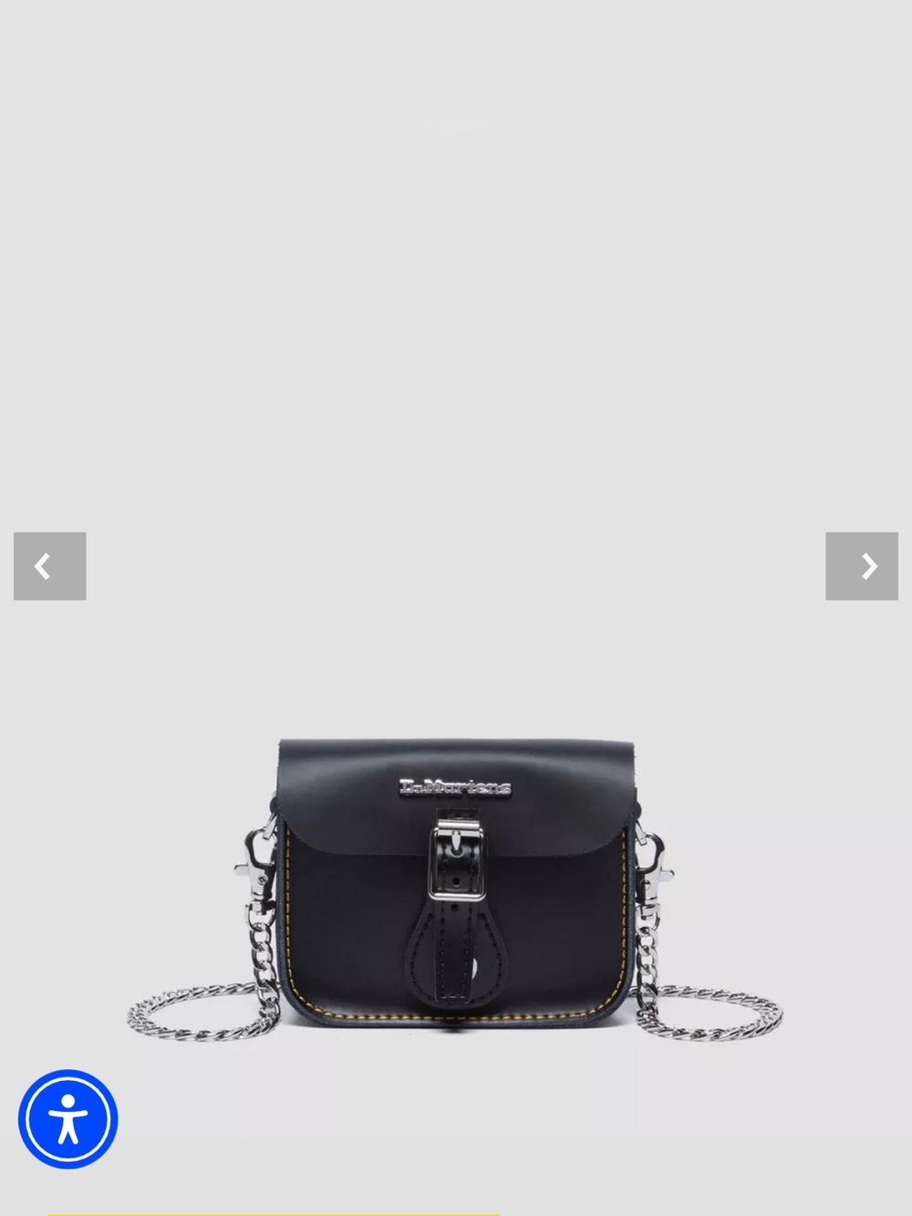 Dr. Martens Black Leather Mini Crossbody with Silver Chain